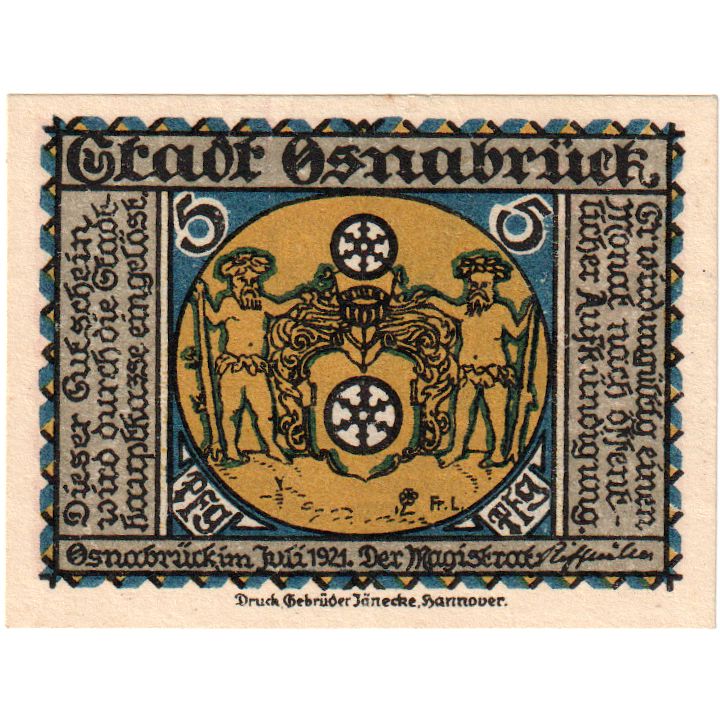 Niemcy, Osnabrück Stadt, 5 Pfennig, AU(50-53)