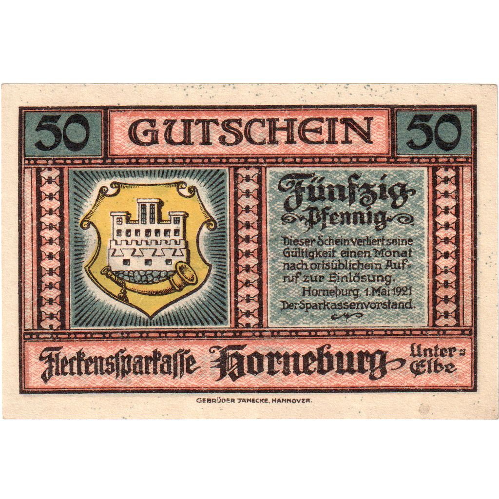 Deutschland, Horneburg, 50 Pfennig, 1921-05-01, UNZ-