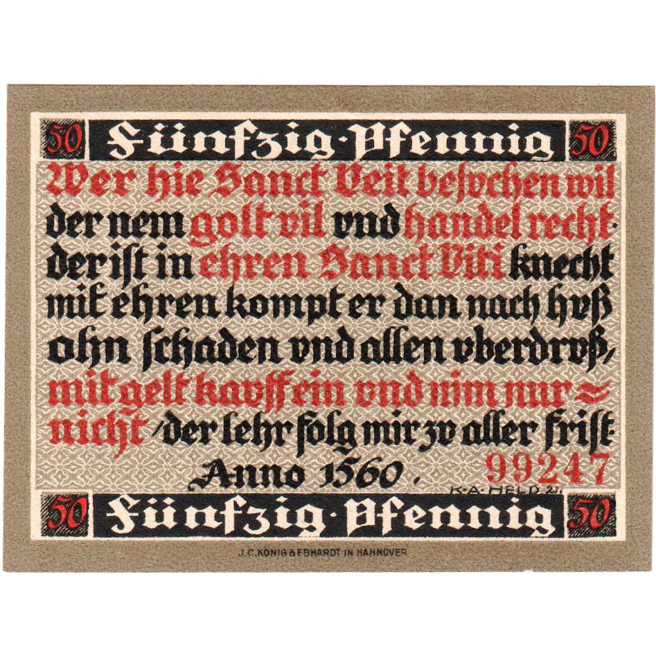 Deutschland, Hörter Stadt, 50 Pfennig, 1921-05-01, VZ+