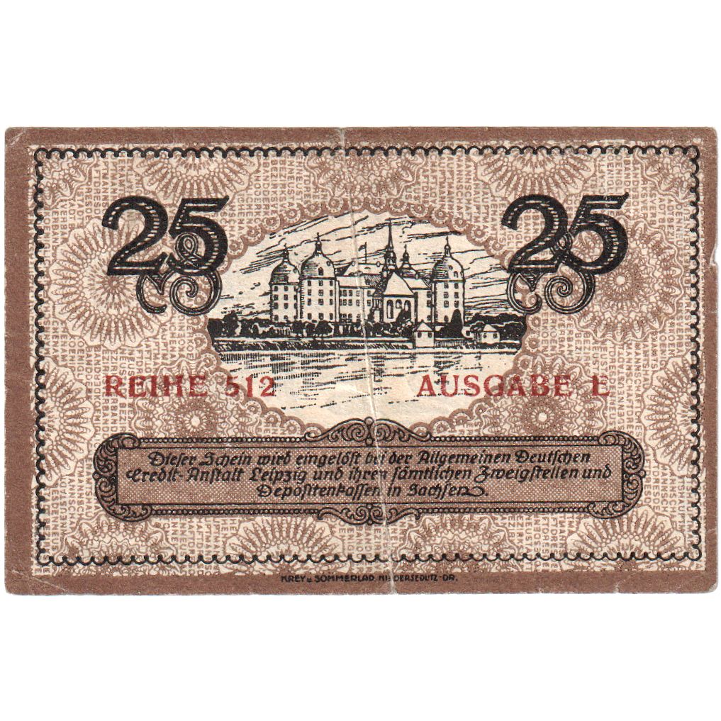 Alemania, Dresden Neustadt Amtschauptmannschaft, 25 Pfennig, 1919-12-31, EBC+