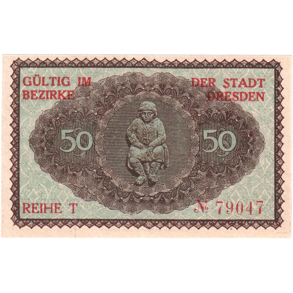 Niemcy, Dresden Stadt, 50 Pfennig, 1921-09-30, UNC(60-62)