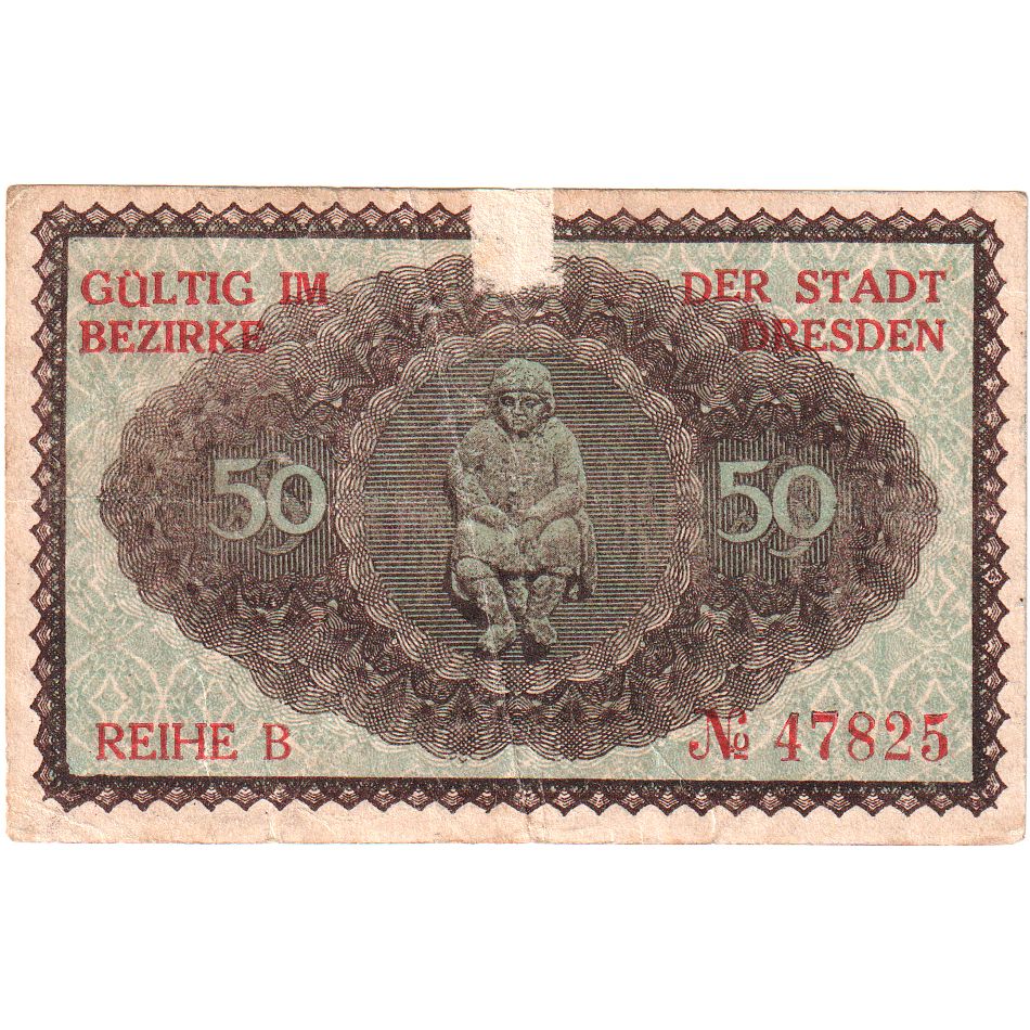 Niemcy, Dresden Stadt, 50 Pfennig, 1921-09-30, UNC(60-62)