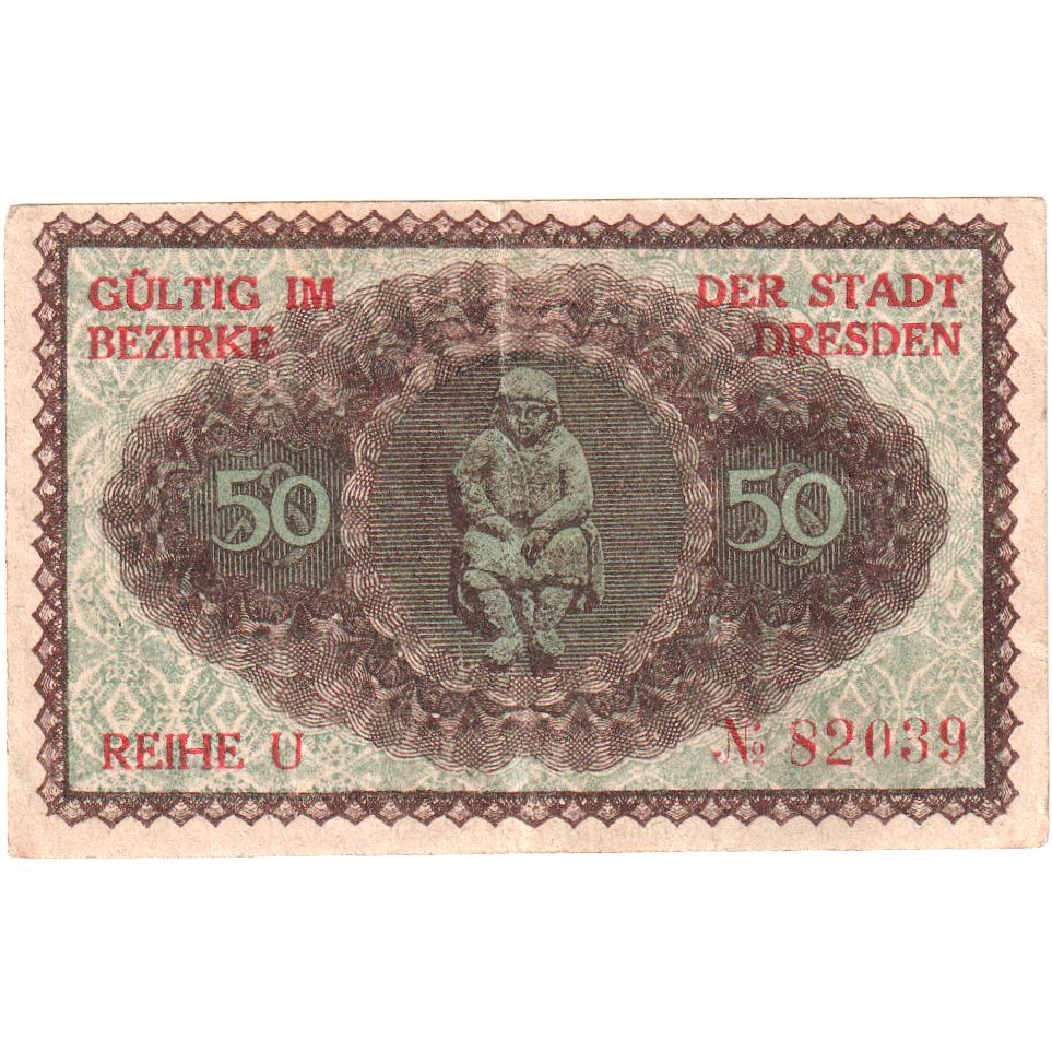 Niemcy, Dresden Stadt, 50 Pfennig, 1921-09-30, UNC(60-62)