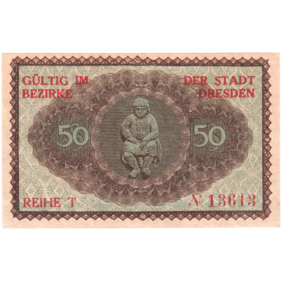 Niemcy, Dresden Stadt, 50 Pfennig, 1921-09-30, UNC(60-62)