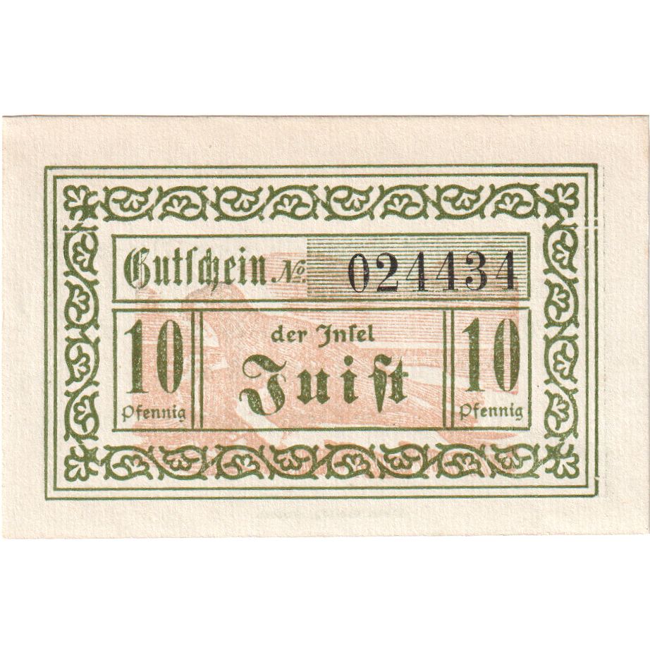 Niemcy, Juist Gemeinde, 10 Pfennig, 1920-04-01, UNC(60-62)
