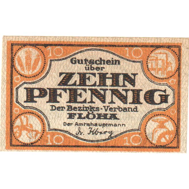 Deutschland, Flöha Amtschauptmannschaft, 10 Pfennig, 1920-12-31, VZ+