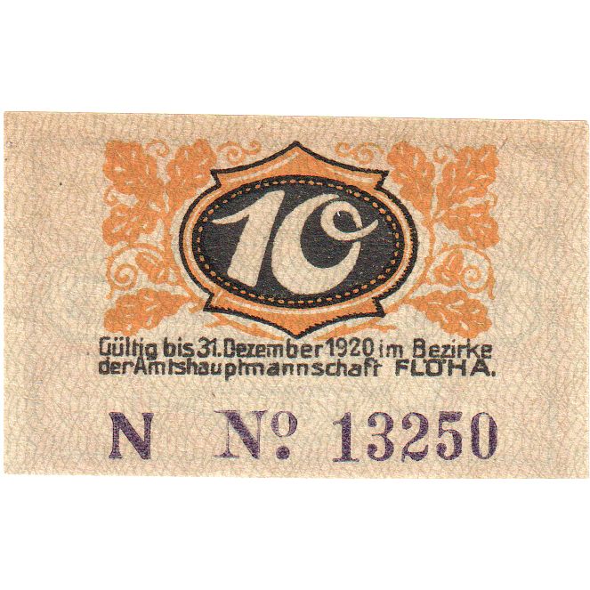 Deutschland, Flöha Amtschauptmannschaft, 10 Pfennig, 1920-12-31, VZ+
