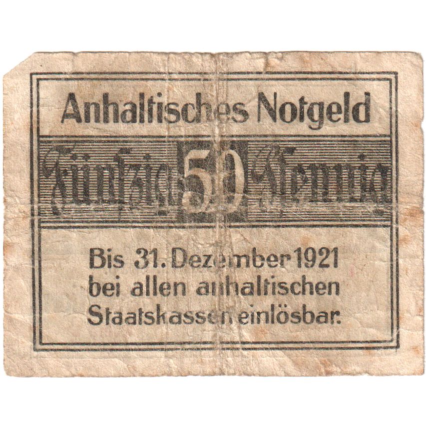 Deutschland, Anhalt Herzogliche bzw Anhaltische Finanzdirektion Dessau, 50