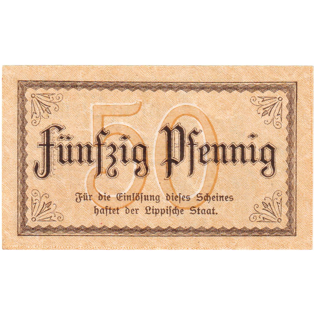 Alemania, Lippe Fürstlich Lippische Regierung in Detmold, 50 Pfennig