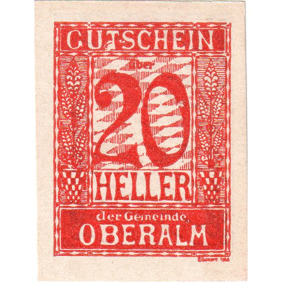 Áustria, Oberalm Sbg. Gemeinde, 20 Heller, 1920-12-15, UNC(60-62)