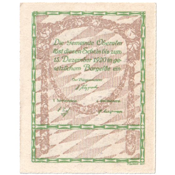 Áustria, Oberalm Sbg. Gemeinde, 50 Heller, 1920-12-15, UNC(60-62)