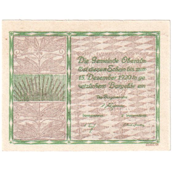 Áustria, Oberalm Sbg. Gemeinde, 75 Heller, 1920-12-15, UNC(60-62)