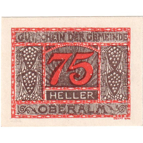 Áustria, Oberalm Sbg. Gemeinde, 75 Heller, 1920-12-15, UNC(60-62)