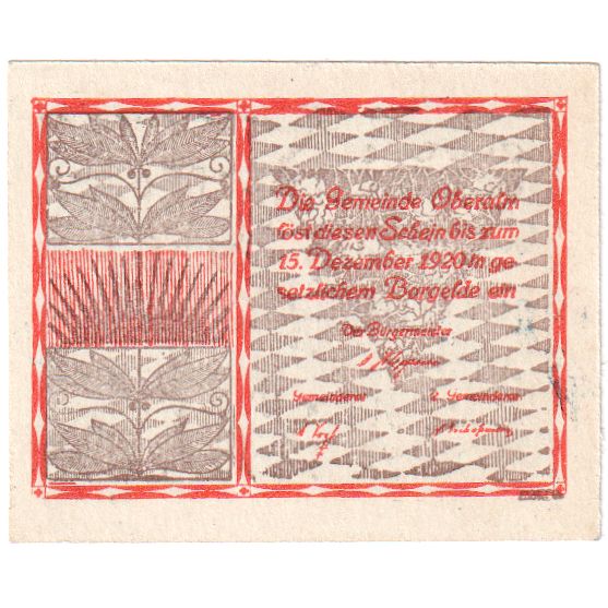 Áustria, Oberalm Sbg. Gemeinde, 99 Heller, 1920-12-15, UNC(60-62)