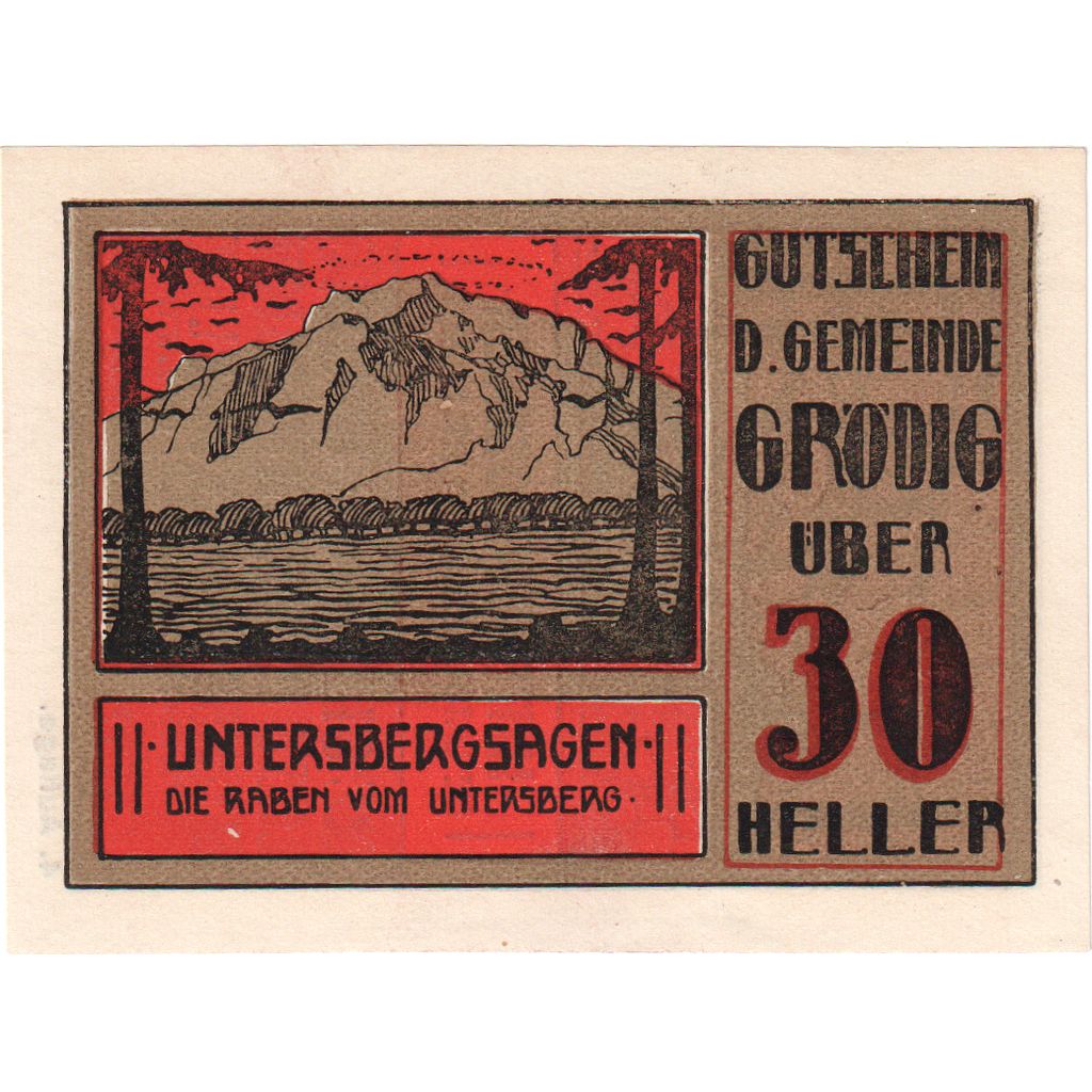 Áustria, Grödig sbg. Gemeinde, 30 Heller, 1920-12-31, UNC(63)