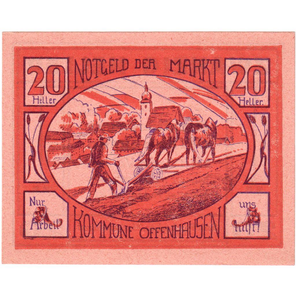 Austria, Offenhausen O.Ö. Prv. Marktkommune, 20 Heller, 1921-01-01, UNC(63)