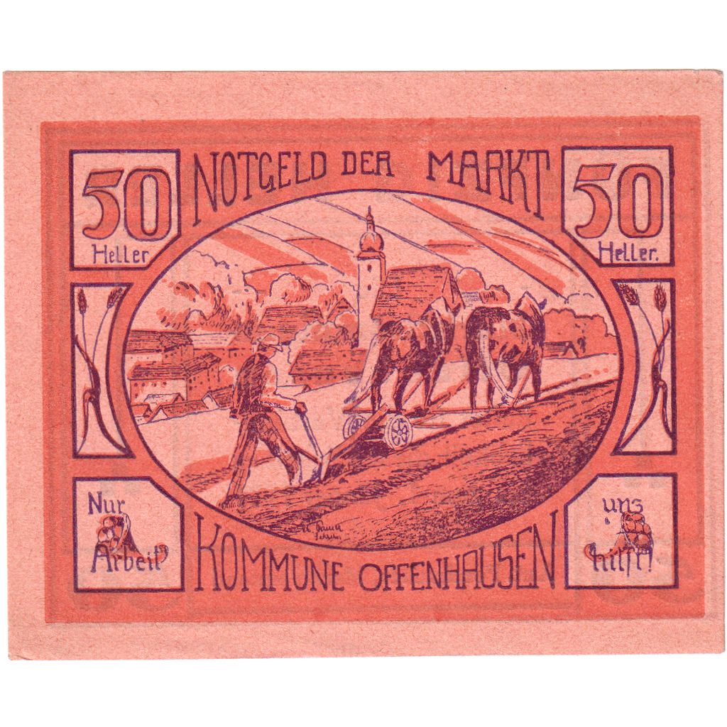 Austria, Offenhausen O.Ö. Prv. Marktkommune, 50 Heller, 1921-01-01, UNC(63)