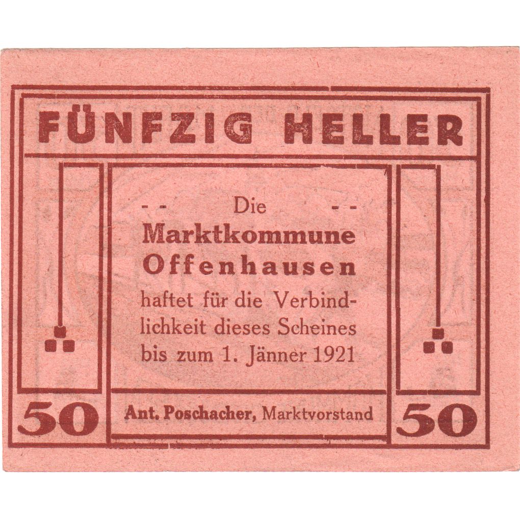 Austria, Offenhausen O.Ö. Prv. Marktkommune, 50 Heller, 1921-01-01, UNC(63)