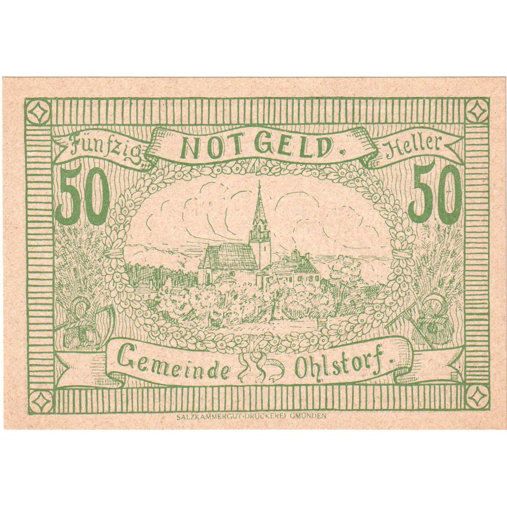 Oostenrijk, Ohlstorf O.Ö. Ortsgemeinde, 50 Heller, 1920-06-01, SPL