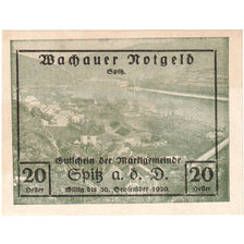 Österreich, Wachauer Notgeld - Spitz - Kirche N.Ö. Gemeinde, 20 Heller