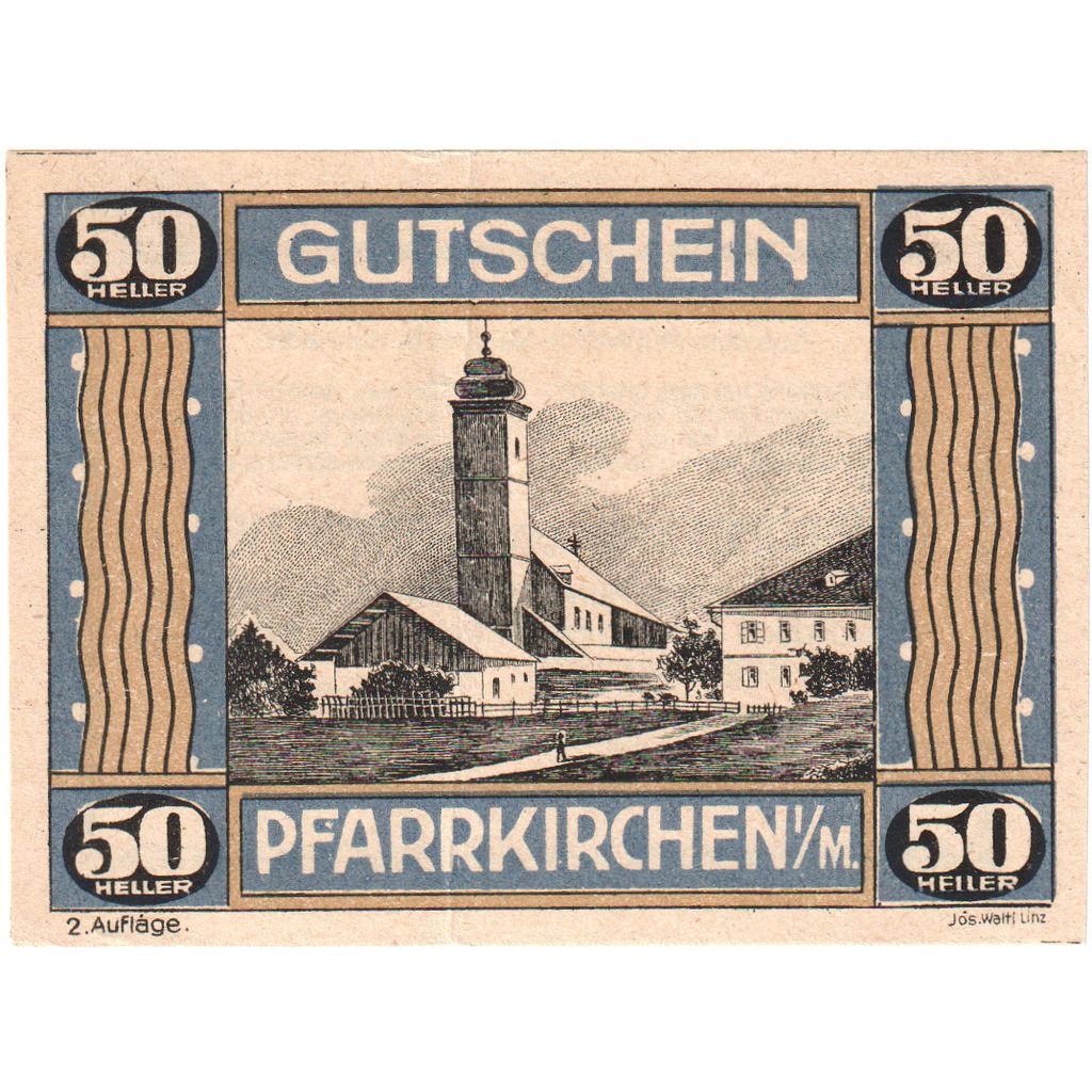 Austria, Pfarrkirchen im Mühlkreis O.Ö. Gemeinde, 20 Heller, SC