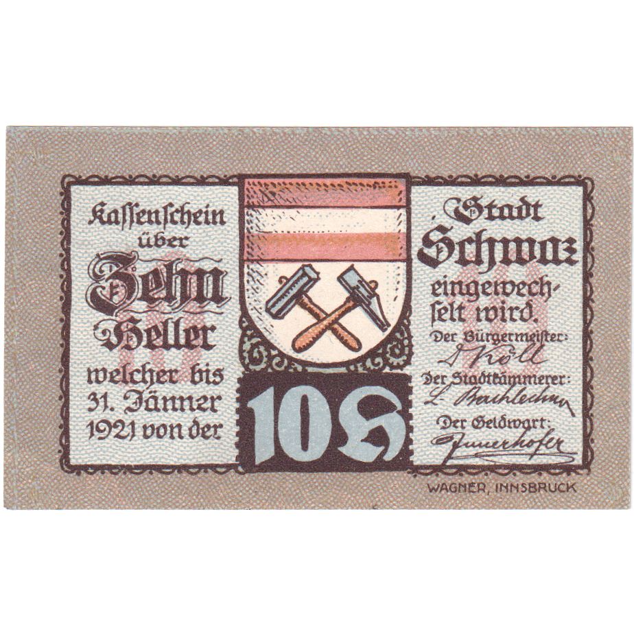Austria, Innsbruck Tirol Prv. Notgeld Sammlerbund Innsbruck, 10 Heller
