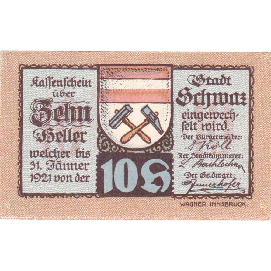 Austria, Innsbruck Tirol Prv. Notgeld Sammlerbund Innsbruck, 10 Heller