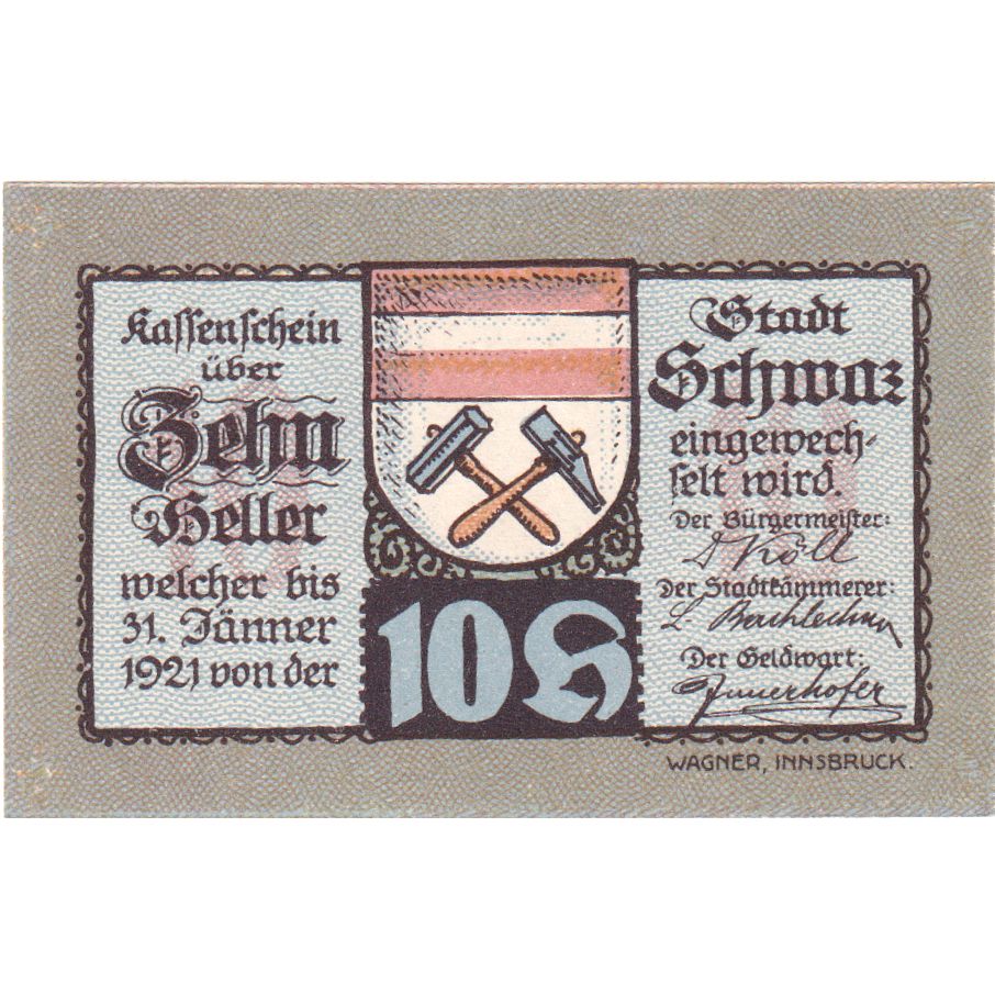 Oostenrijk, Innsbruck Tirol Prv. Notgeld Sammlerbund Innsbruck, 10 Heller