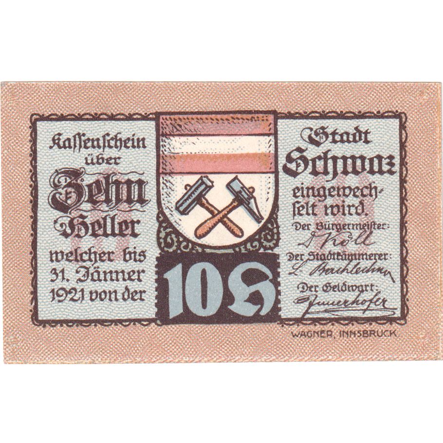 Austria, Innsbruck Tirol Prv. Notgeld Sammlerbund Innsbruck, 10 Heller