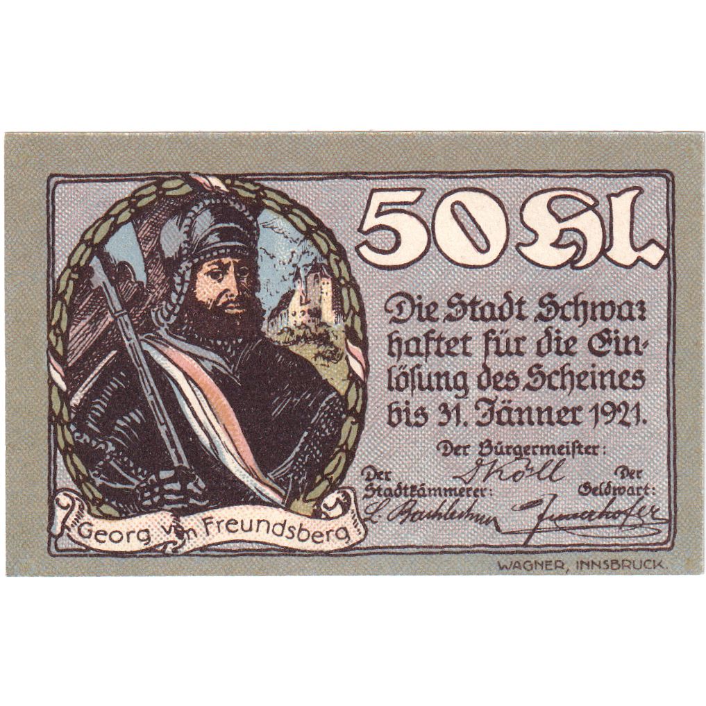 Oostenrijk, Innsbruck Tirol Prv. Notgeld Sammlerbund Innsbruck, 50 Heller