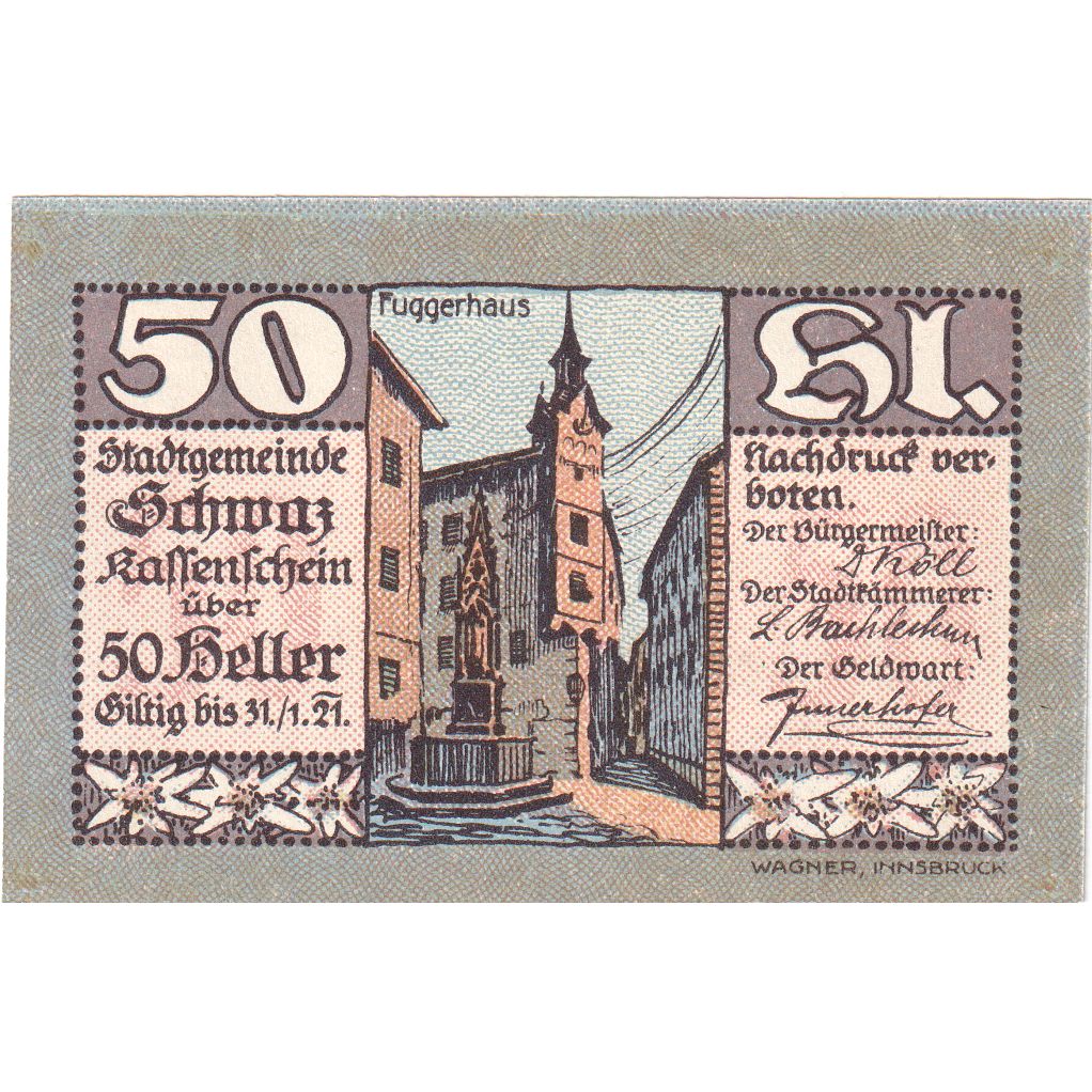 Oostenrijk, Innsbruck Tirol Prv. Notgeld Sammlerbund Innsbruck, 50 Heller