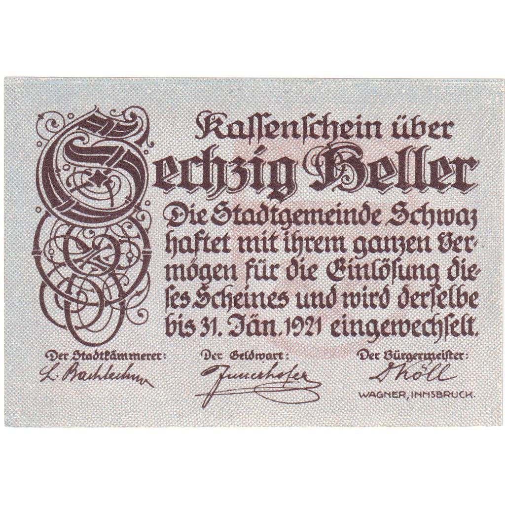 Oostenrijk, Innsbruck Tirol Prv. Notgeld Sammlerbund Innsbruck, 60 Heller