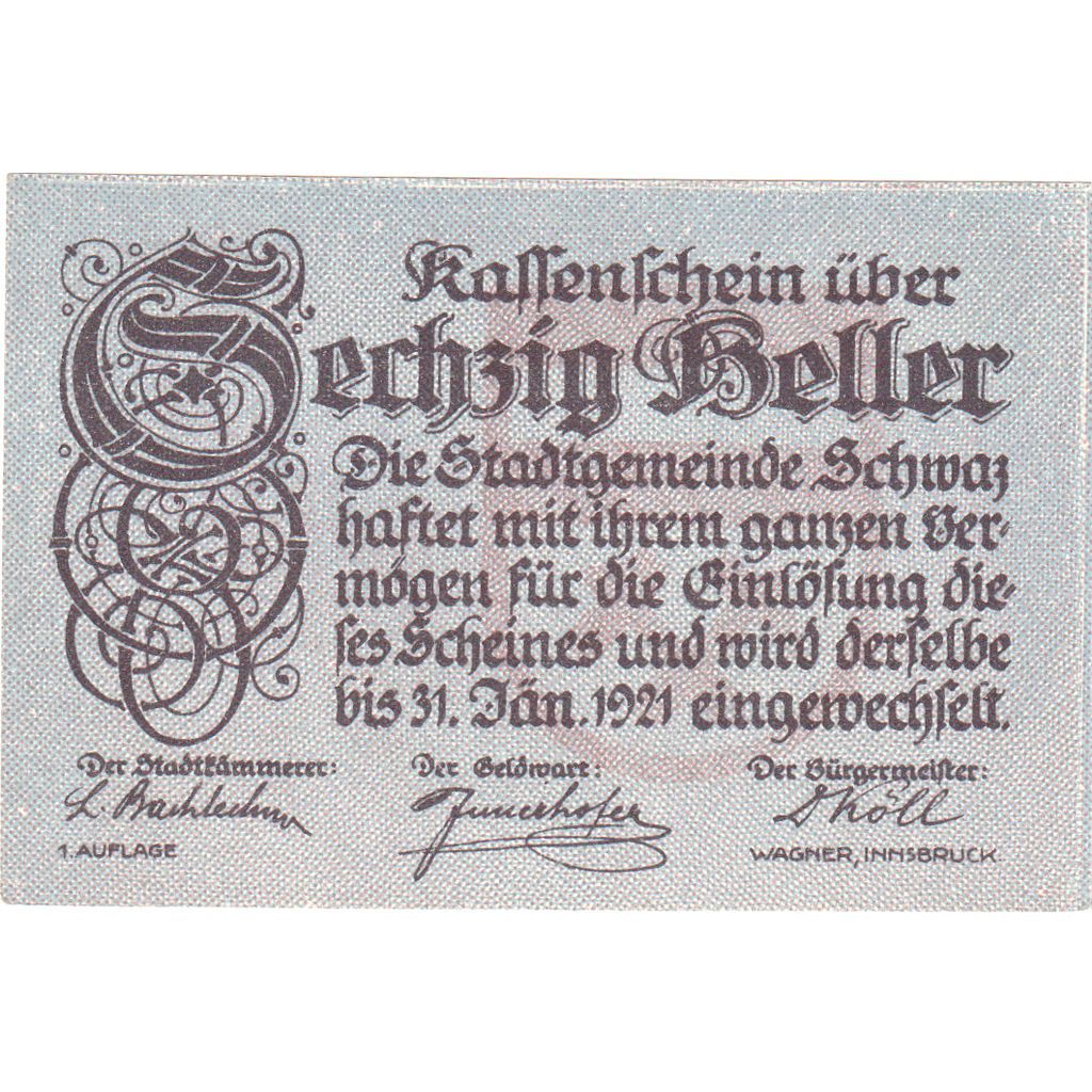 Oostenrijk, Innsbruck Tirol Prv. Notgeld Sammlerbund Innsbruck, 60 Heller