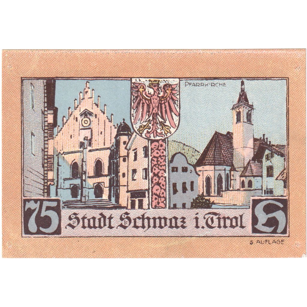 Autriche, Innsbruck Tirol Prv. Notgeld Sammlerbund Innsbruck, 75 Heller