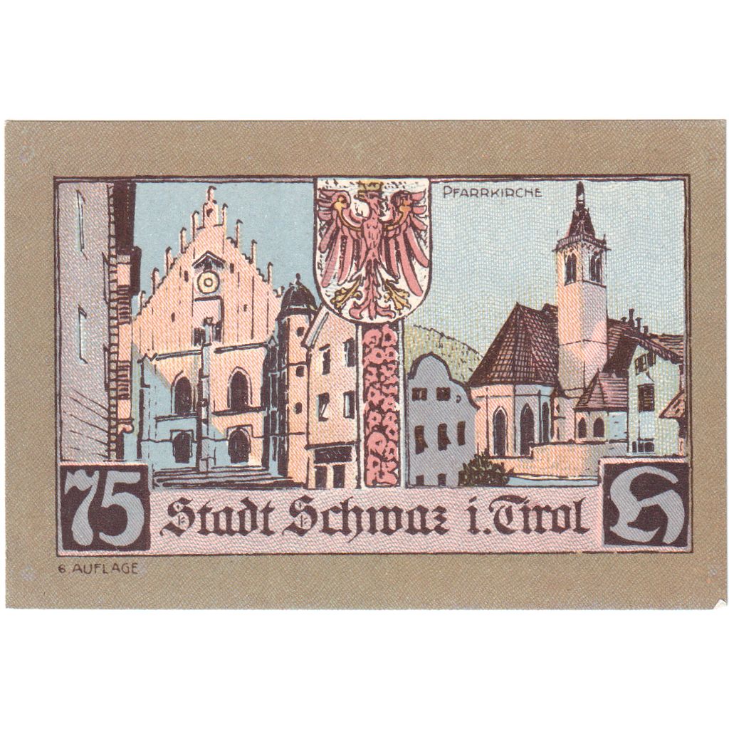 Autriche, Innsbruck Tirol Prv. Notgeld Sammlerbund Innsbruck, 75 Heller