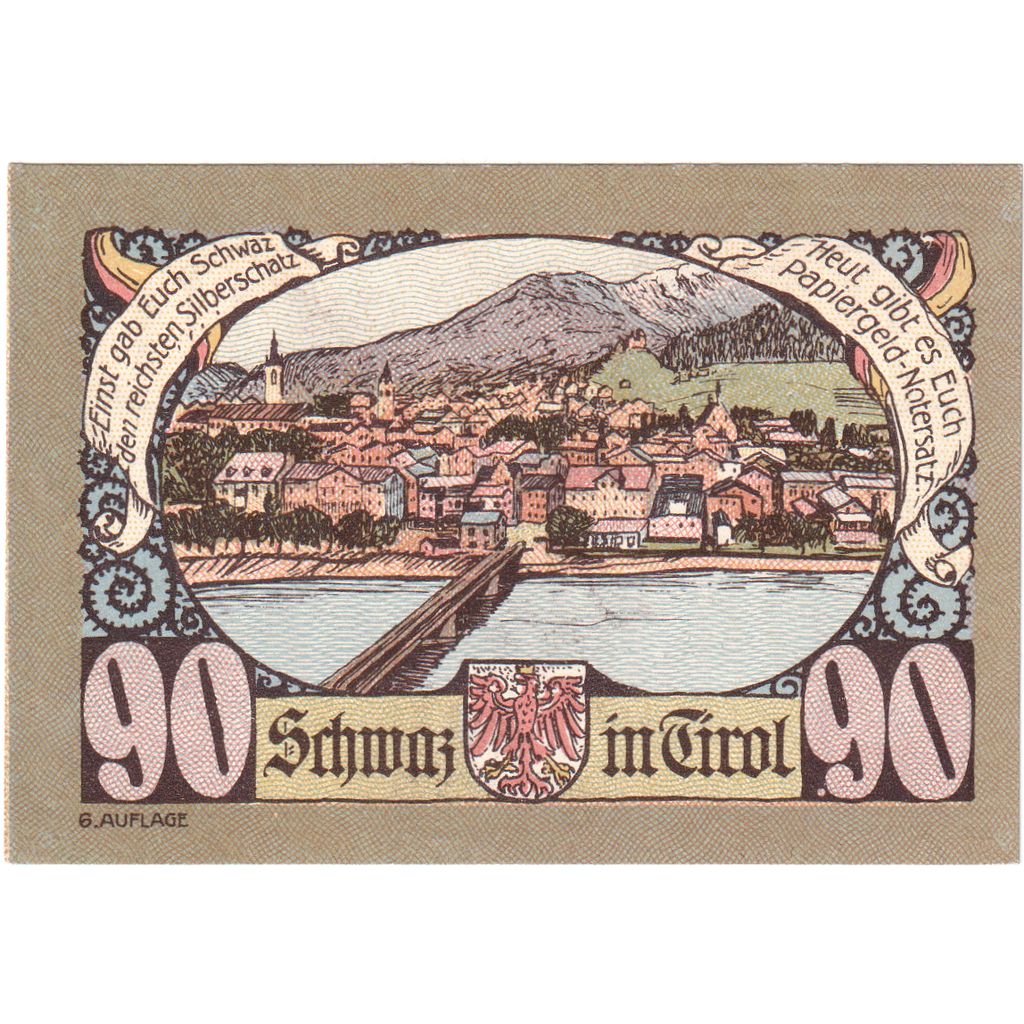 Autriche, Innsbruck Tirol Prv. Notgeld Sammlerbund Innsbruck, 90 Heller
