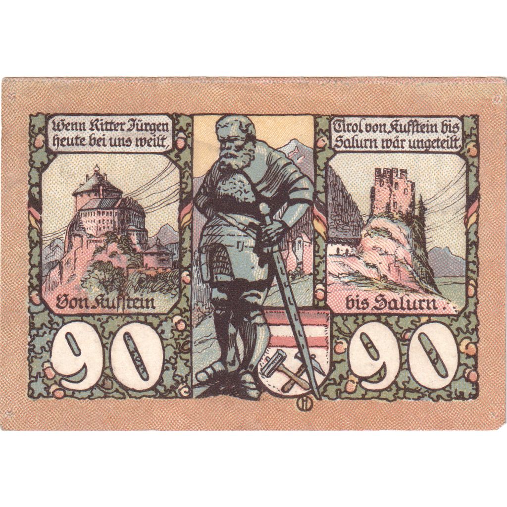 Oostenrijk, Innsbruck Tirol Prv. Notgeld Sammlerbund Innsbruck, 90 Heller