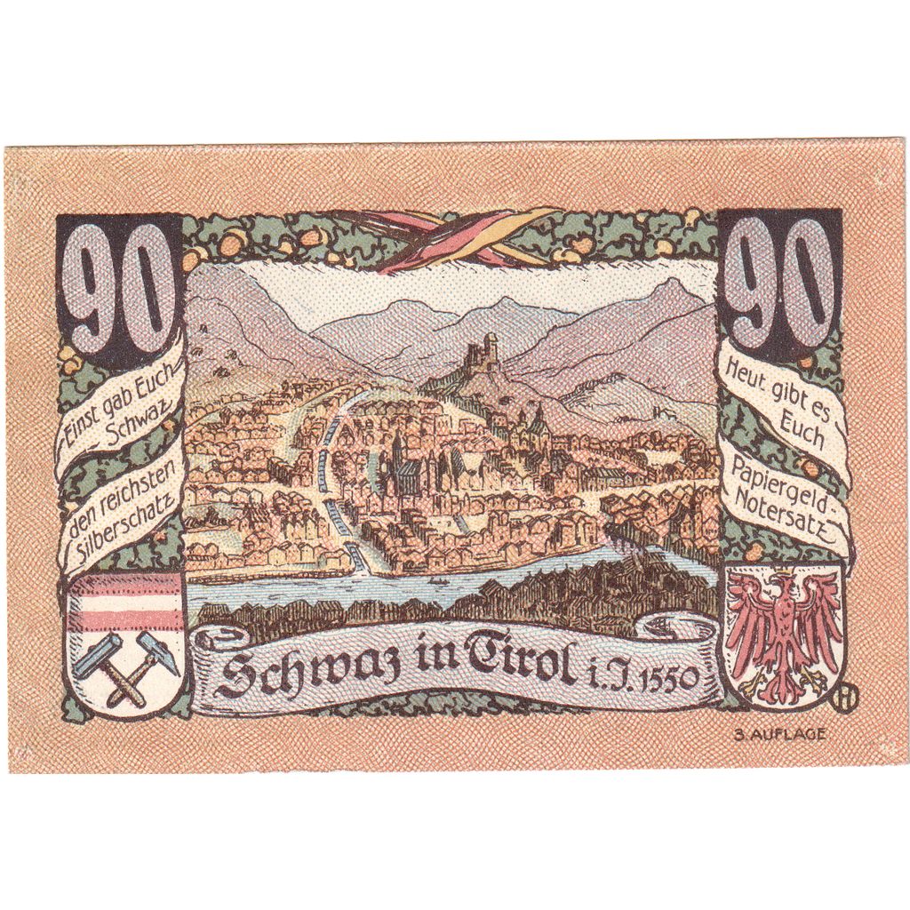 Austria, Innsbruck Tirol Prv. Notgeld Sammlerbund Innsbruck, 90 Heller
