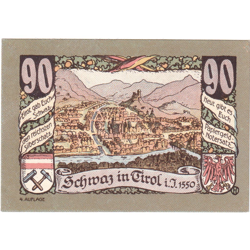Austria, Innsbruck Tirol Prv. Notgeld Sammlerbund Innsbruck, 90 Heller