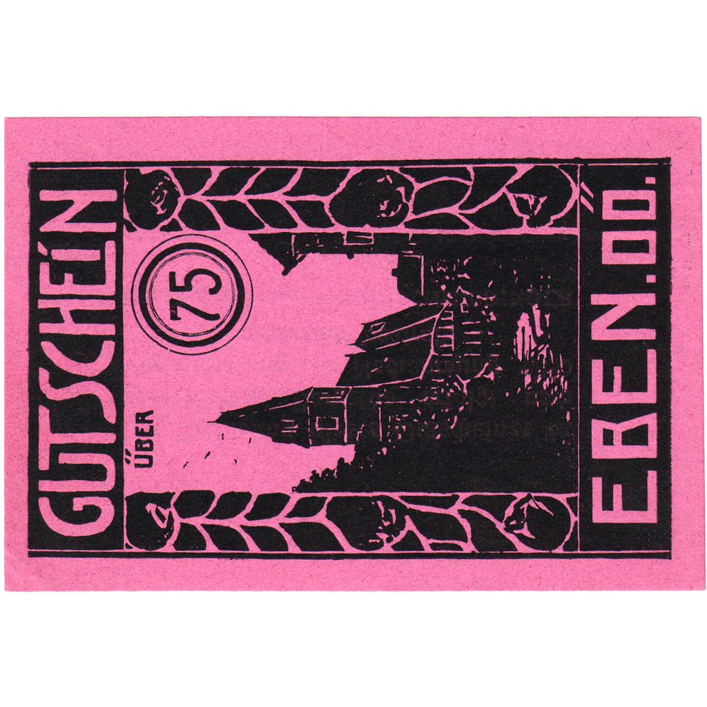 Österreich, Eben O.Ö. Ortsgemeinde, 75 Heller, UNZ-