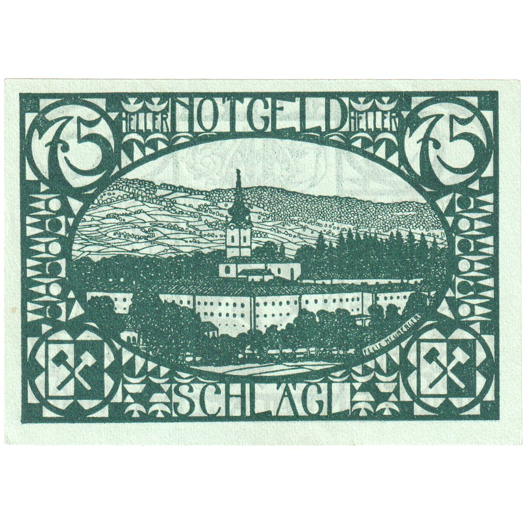 Austria, Schlägl, 75 Heller, UNC(63)