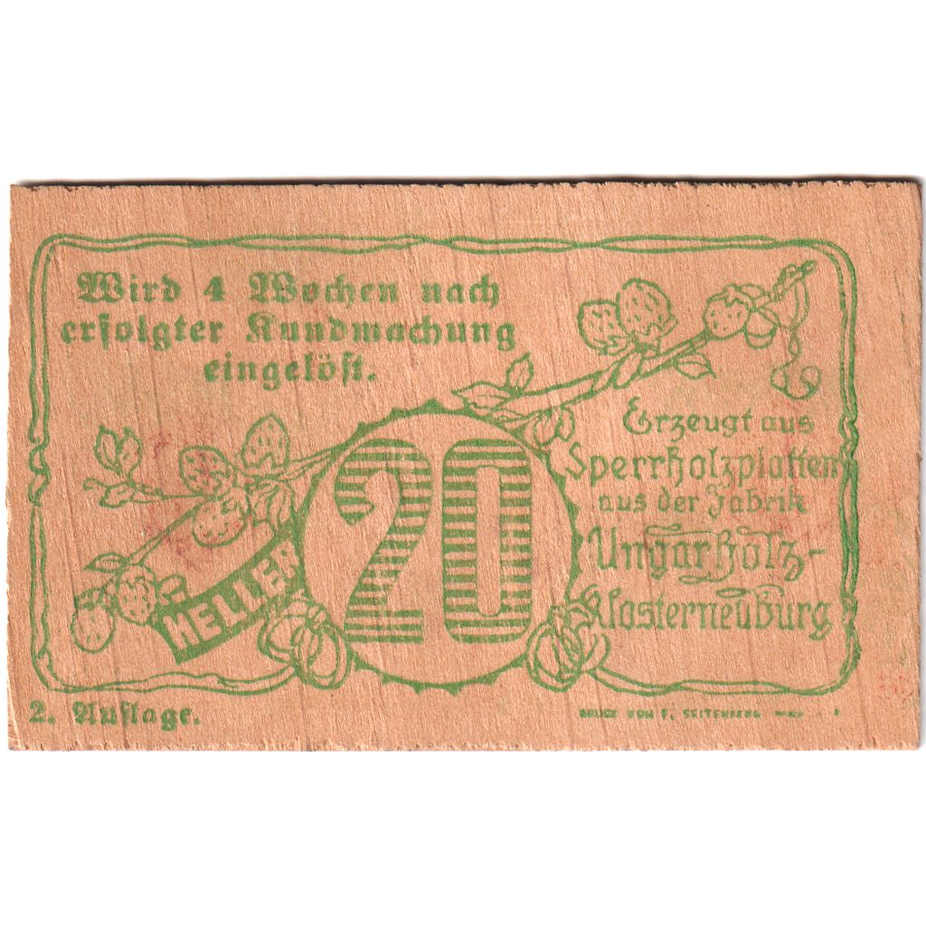 Austria, Hadersfeld im Wienerwald, 20 Heller, 1920-06-01, UNC(63)
