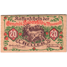 Austria, Hadersfeld im Wienerwald, 20 Heller, 1920-06-01, UNC(63)