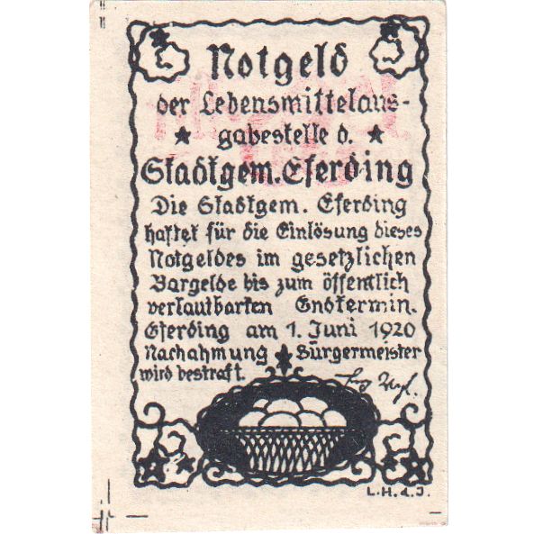 Oostenrijk, Eferding O.Ö. Stadtgemeinde, 15 Heller, 1920-06-01, SPL