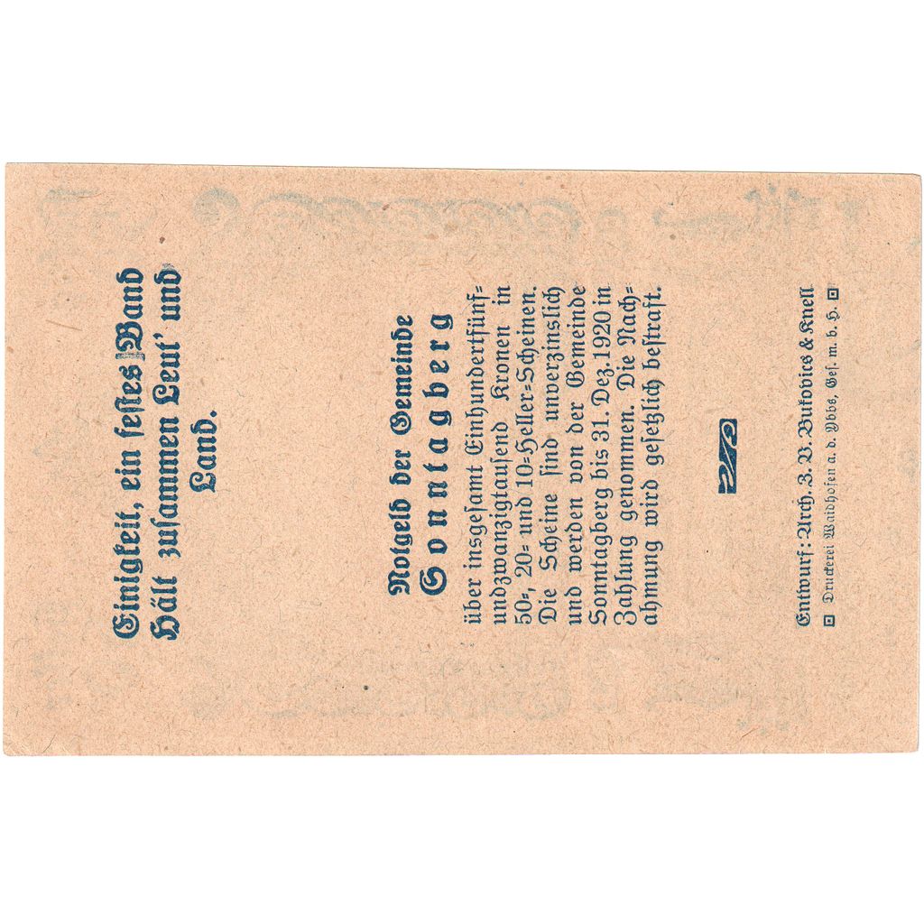 Österreich, Sonntagberg N.Ö. Gemeinde, 50 Heller, 1920-12-31, UNZ-
