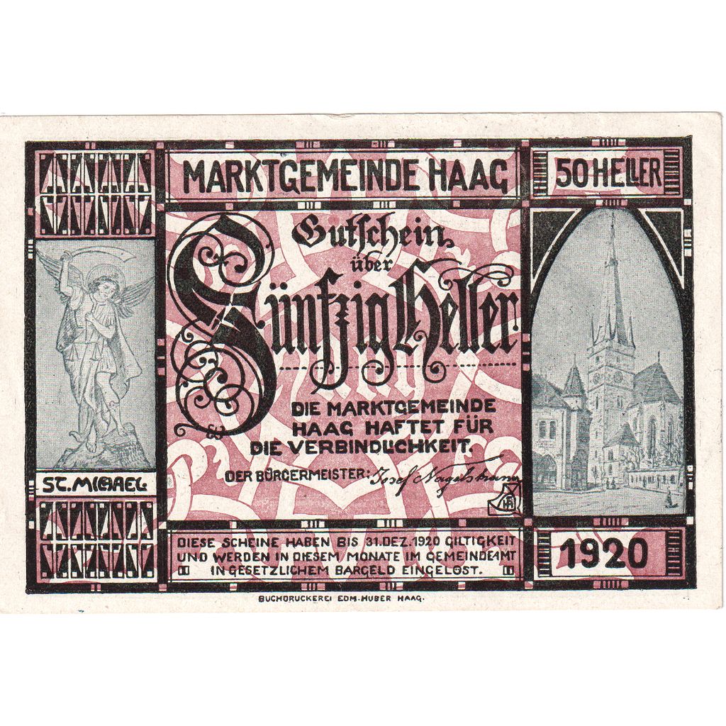 Österreich, Haag-Marktgemeinde N.Ö. Marktgemeinde, 50 Heller, 1920-12-31, UNZ-