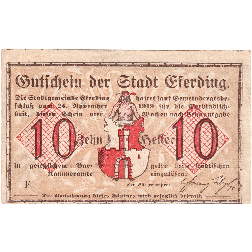 Austria, Eferding O.Ö. Stadtgemeinde, 10 Heller, UNC(63)