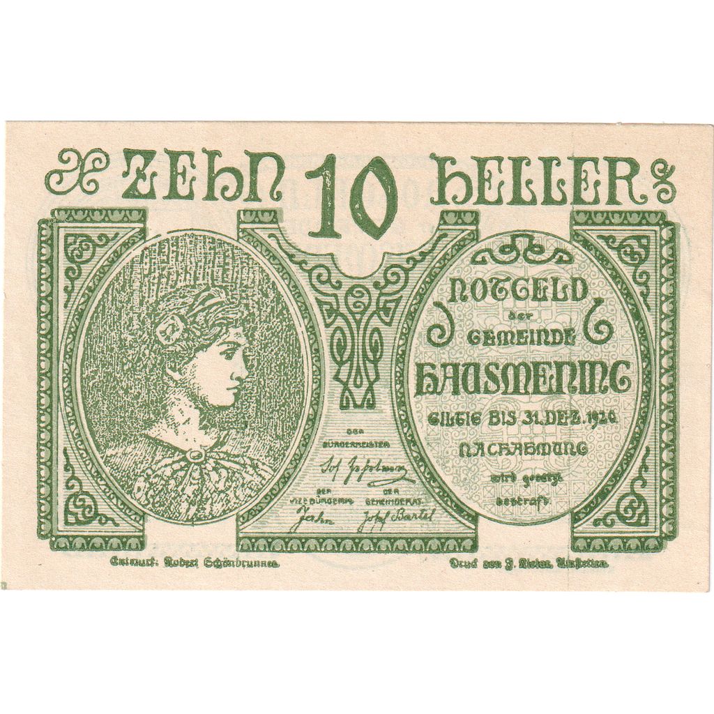 Austria, Hausmening N.Ö. Gemeinde, 10 Heller, 1920-12-31, UNC(63)