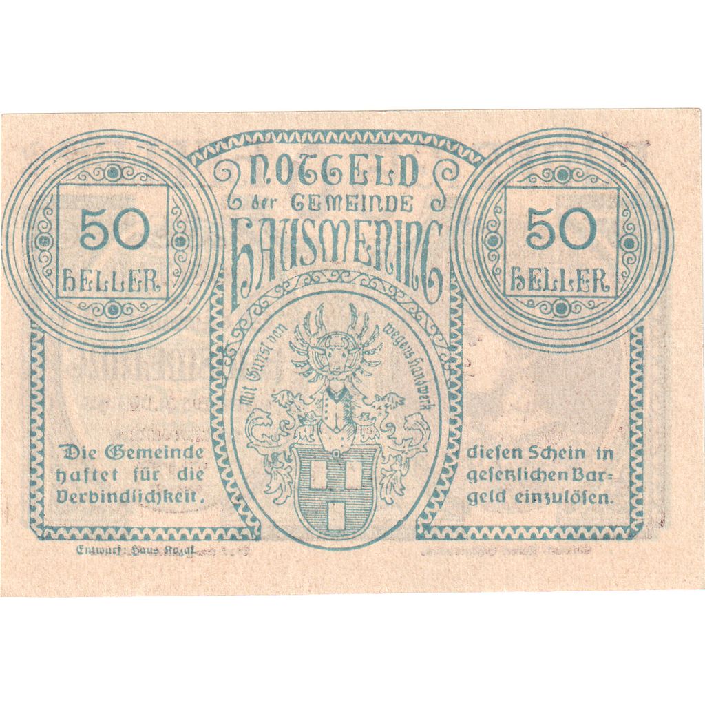 Áustria, Hausmening N.Ö. Gemeinde, 20 Heller, 1920-12-31, UNC(63)