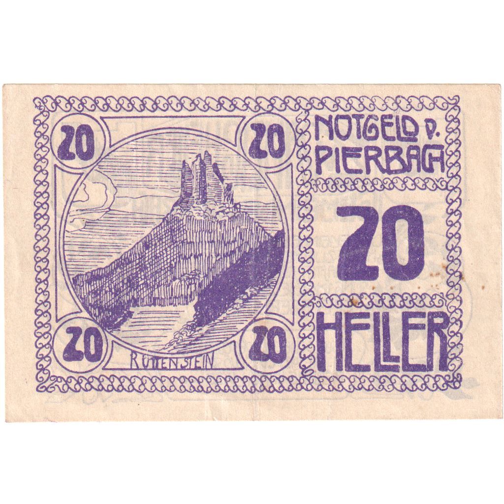 Áustria, Pierbach O.Ö. Gemeinde, 20 Heller, UNC(63)